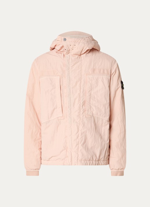 Stone Island S0405 jack met capuchon en logo - voorkant 4 roze