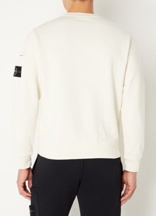 Stone Island S0410 sweater met opgestikte zak en logoborduring - achterkant 3 creme