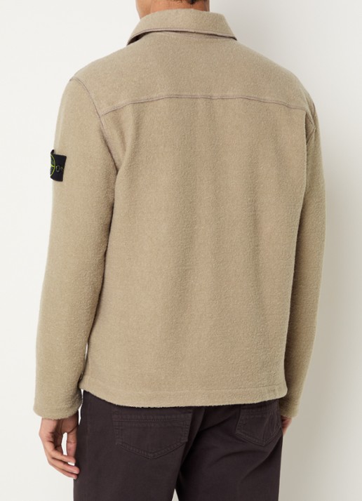 Stone Island S0461 overshirt in wolblend met logo - achterkant 5 grijs