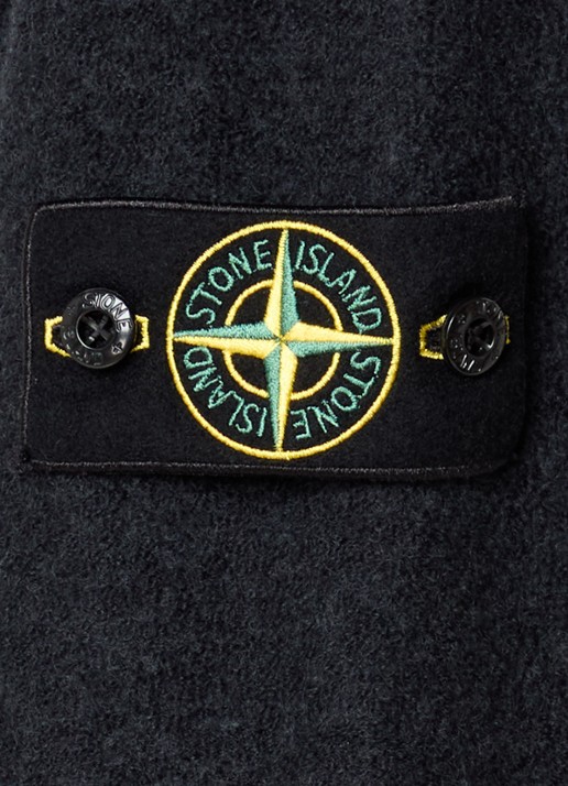 Stone Island S0461 overshirt in wolblend met logo - detail 2 donkerblauw