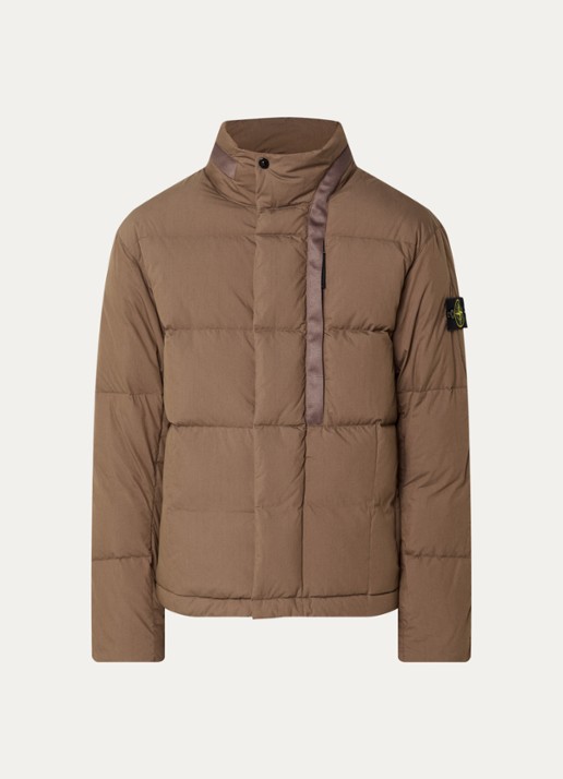 Stone Island S0462 jack met donsvulling en steekzakken - voorkant lichtbruin