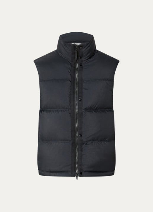 Stone Island S0483 gewatteerde bodywarmer met donsvulling - voorkant 5 zwart
