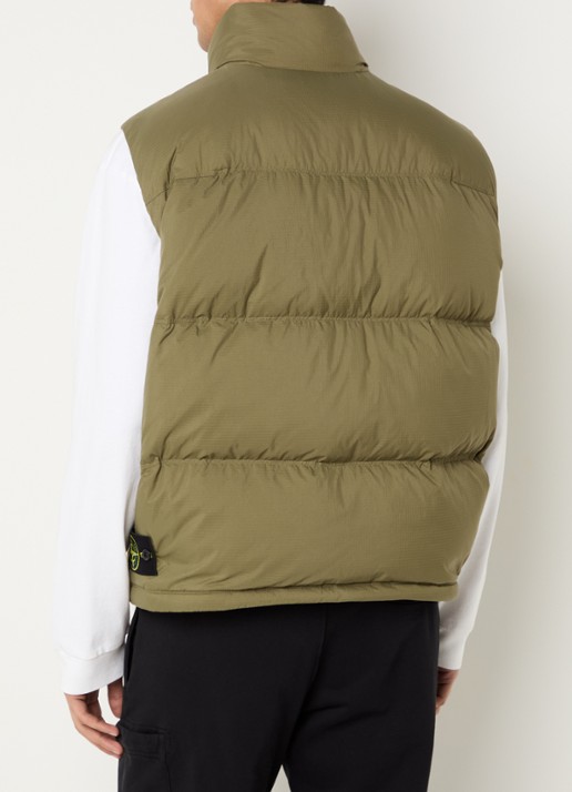 Stone Island S0483 gewatteerde bodywarmer met donsvulling - achterkant 4 legergroen