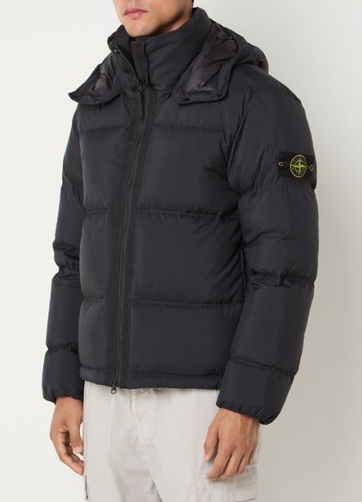 Stone Island S0483 puffer jack met donsvulling en afneembare capuchon
