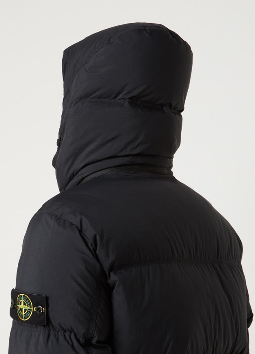 Stone Island S0483 puffer jack met donsvulling en afneembare capuchon - detail 3 zwart