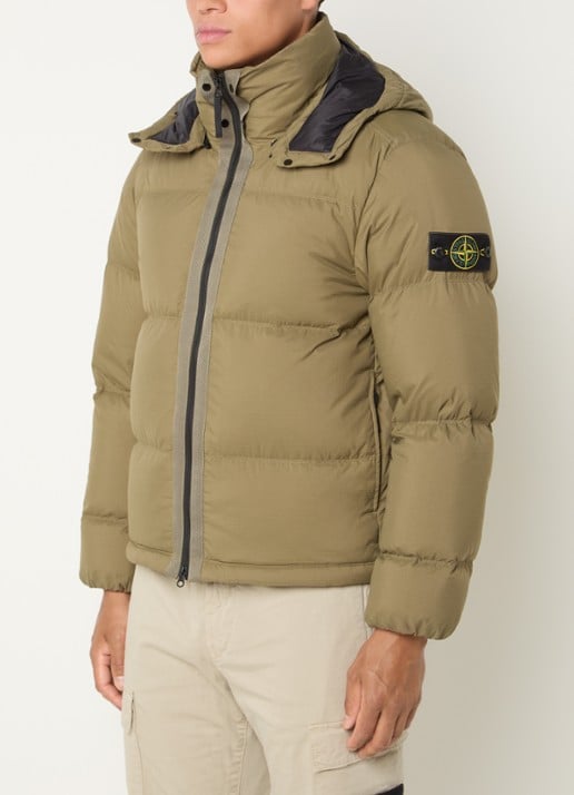 Stone Island S0483 puffer jack met donsvulling en afneembare capuchon