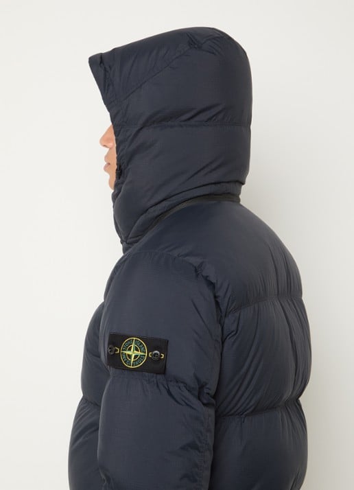 Stone Island S0483 puffer jack met donsvulling en afneembare capuchon - detail 5 donkerblauw