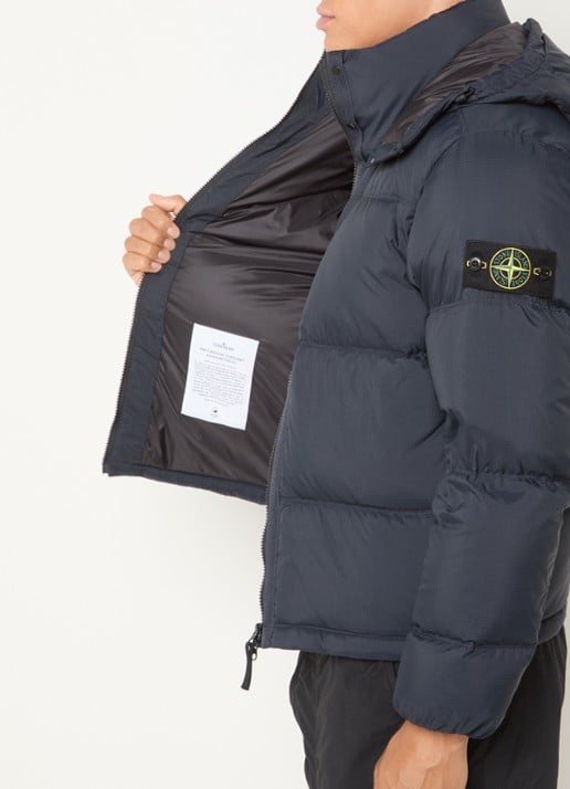 Stone Island S0483 puffer jack met donsvulling en afneembare capuchon - detail 6 donkerblauw