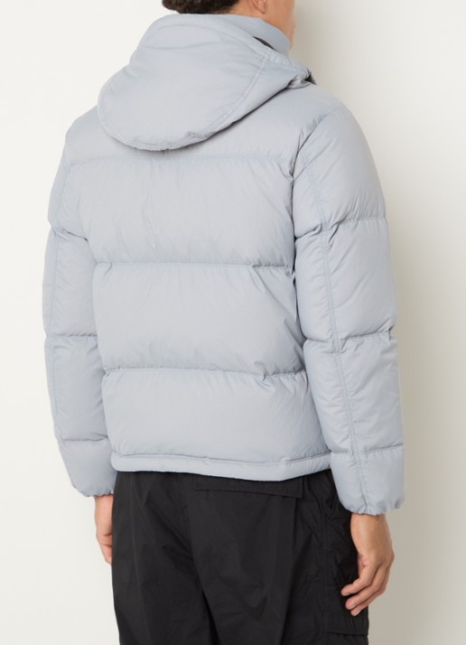 Stone Island S0483 puffer jacket met donsvulling en afneembare capuchon - achterkant 6 grijs