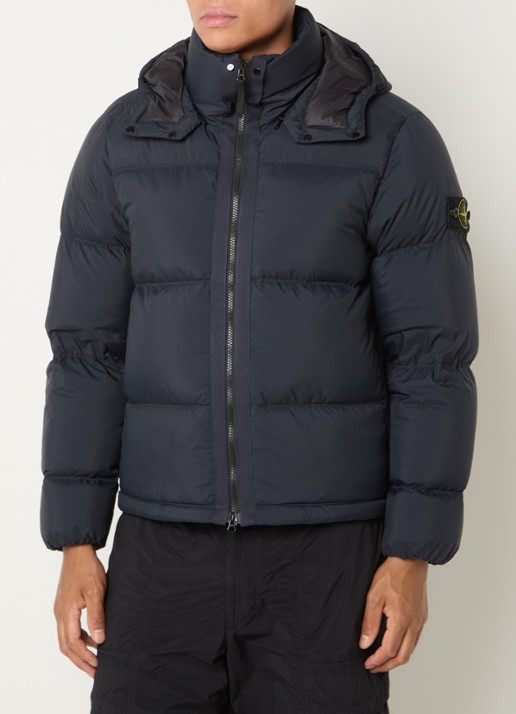 Stone Island S0483 puffer jacket met donsvulling en afneembare capuchon - detail 2 donkerblauw