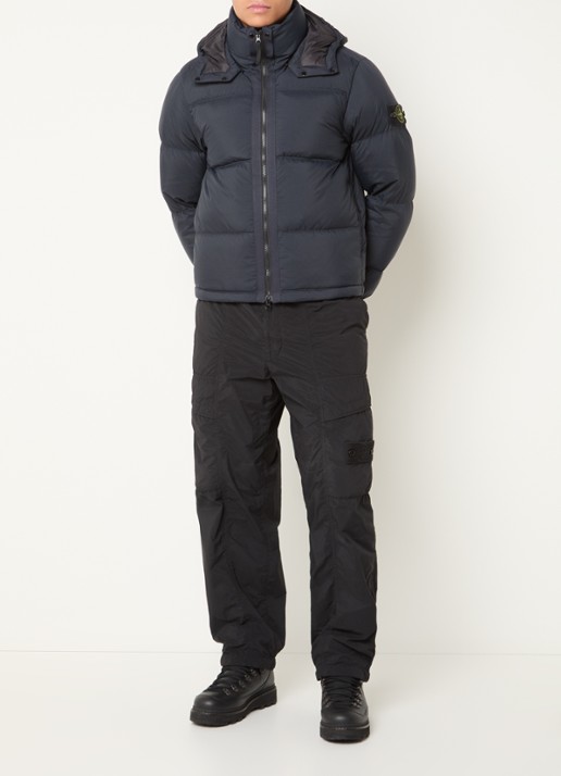 Stone Island S0483 puffer jacket met donsvulling en afneembare capuchon - voorkant 6 donkerblauw