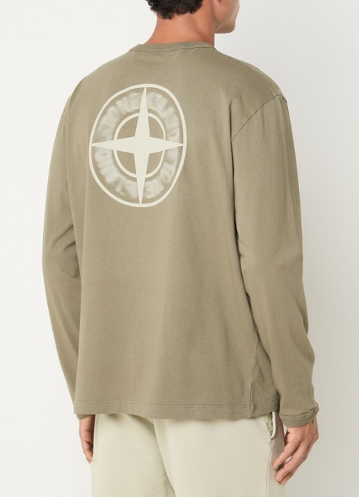 Stone Island S0535 longsleeve met logoprint - detail 3 lindegroen