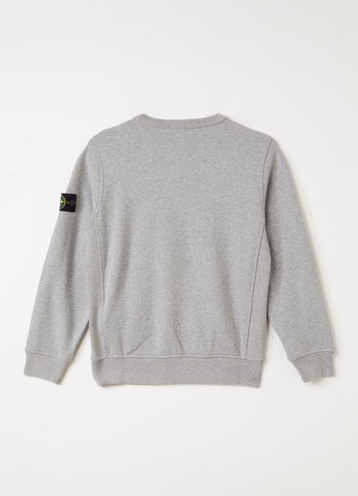 Stone Island S0A20 sweater met logo - voorkant 2 grijsmele