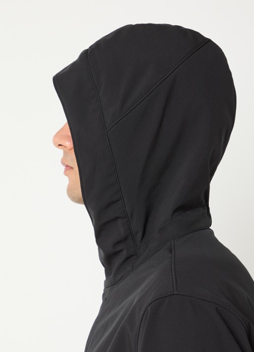 Stone Island S0A22 softshell jack met capuchon en ritszakken - detail 2 zwart