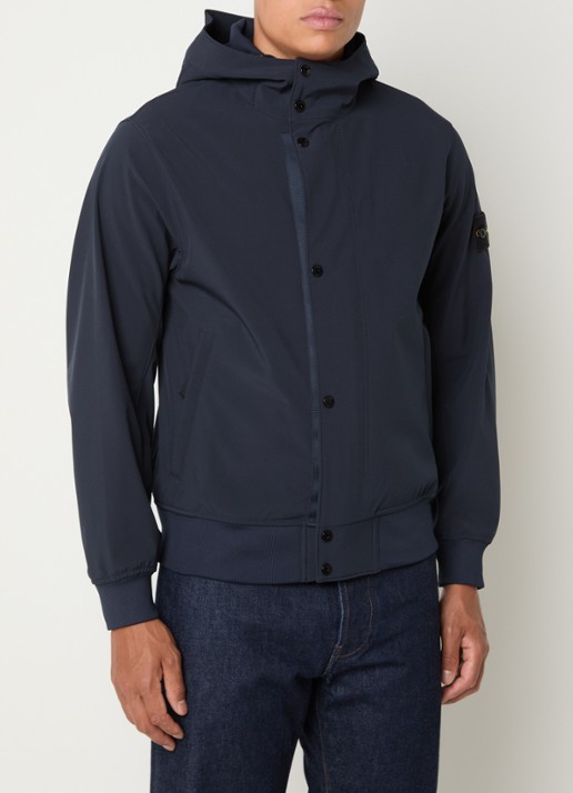 Stone Island S0A22 softshell jack met capuchon en ritszakken