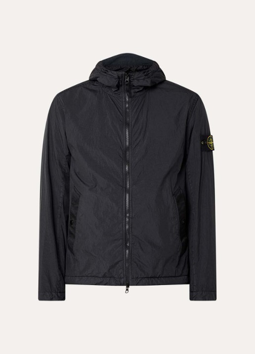 Stone Island S0A23 Jack met capuchon en logo - voorkant 4 zwart