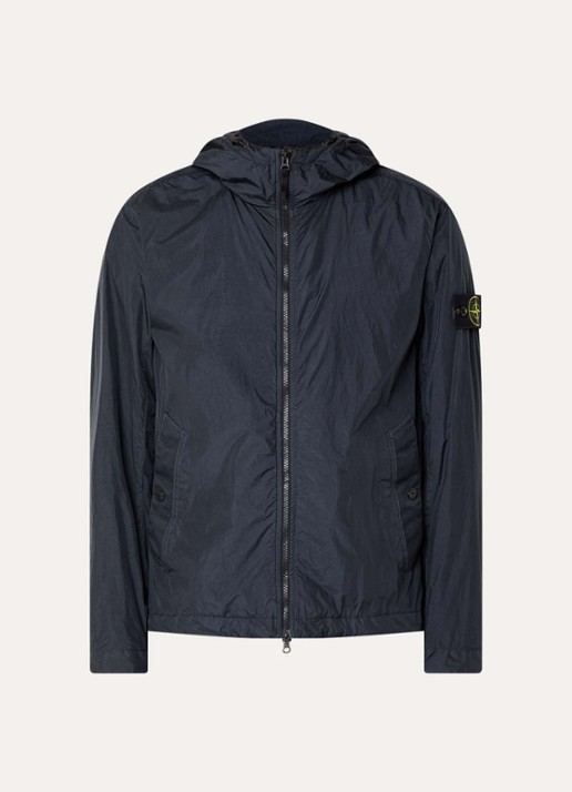 Stone Island S0A23 Jack met capuchon en logo - voorkant 5 donkerblauw