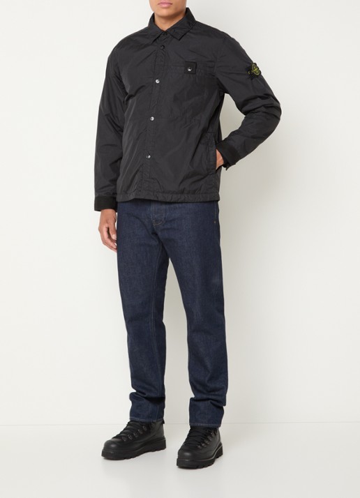 Stone Island S0A23 jack met logo en steekzakken - voorkant 5 zwart