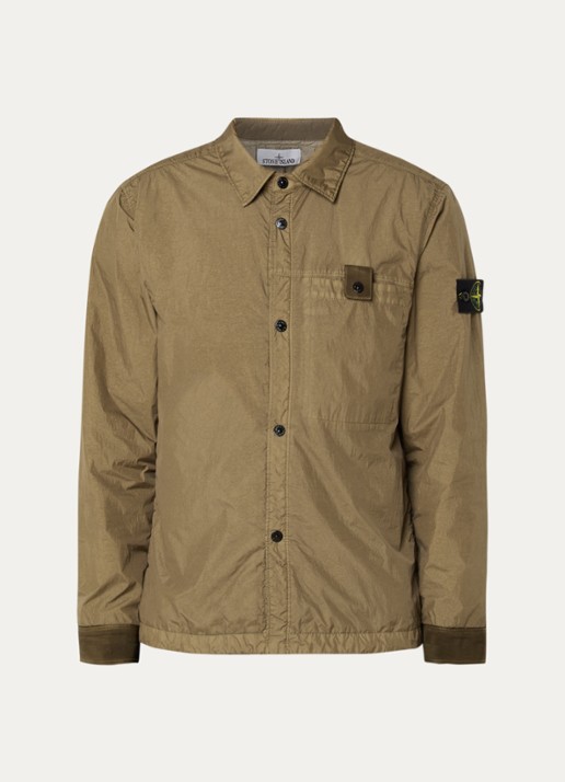 Stone Island S0A23 jack met logo en steekzakken - voorkant 4 legergroen