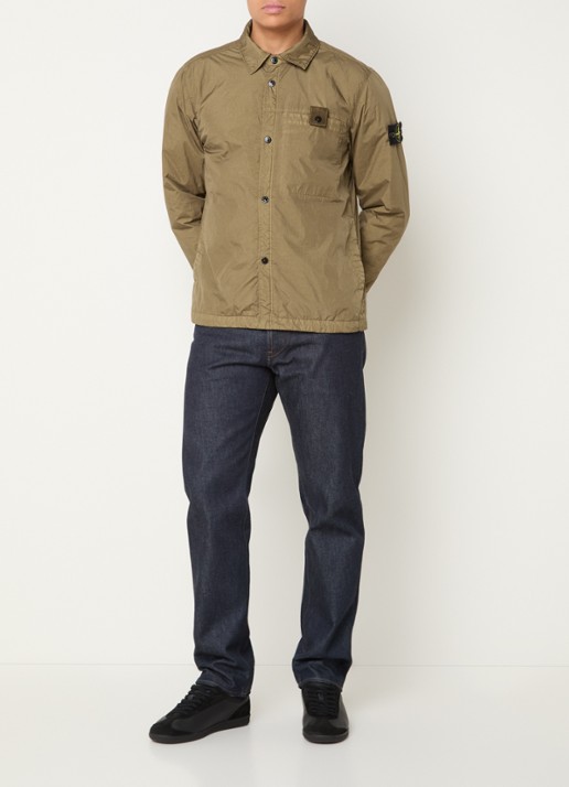 Stone Island S0A23 jack met logo en steekzakken - voorkant 5 legergroen
