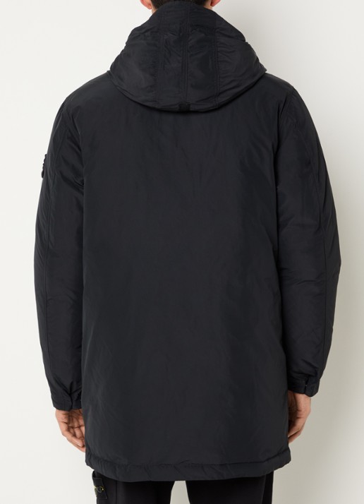 Stone Island S0A26 gewatteerd jack met capuchon - achterkant 4 zwart