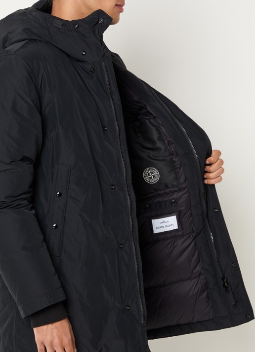 Stone Island S0A26 gewatteerd jack met capuchon - detail 3 zwart