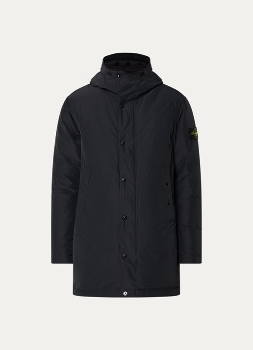 Stone Island S0A26 gewatteerd jack met capuchon - voorkant 5 zwart