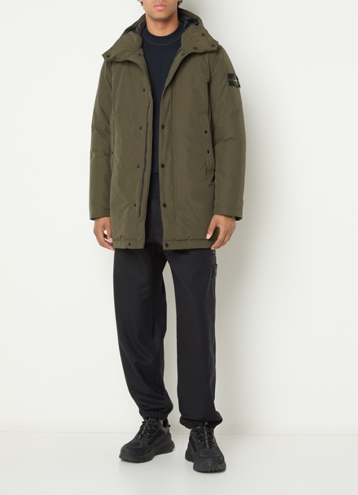 Stone Island S0A26 gewatteerd jack met capuchon - voorkant 6 bronsgroen