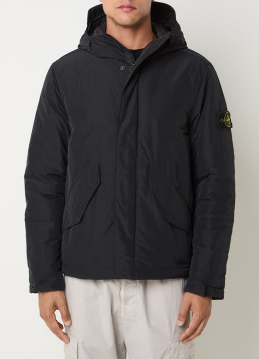 Stone Island S0A26 gewatteerde parka met capuchon en steekzakken
