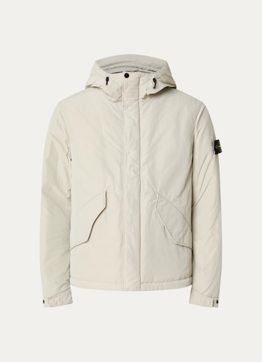 Stone Island S0A26 gewatteerde parka met capuchon en steekzakken - voorkant 5 zand
