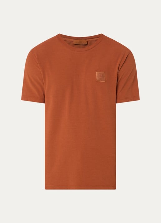 Stone Island S0F11 T-shirt met logo - voorkant 3 roodbruin