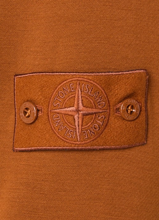 Stone Island S0F15 sweater met logo - detail 2 roodbruin