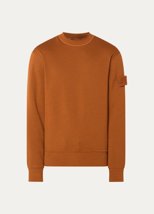 Stone Island S0F15 sweater met logo - voorkant 4 roodbruin