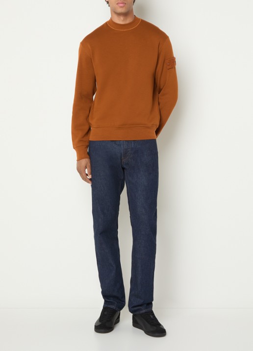 Stone Island S0F15 sweater met logo - voorkant 5 roodbruin