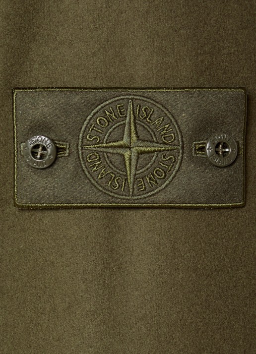 Stone Island S0F24 overshirt in wolblend - detail 2 legergroen