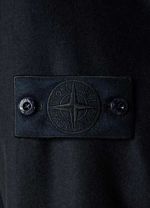 Stone Island S0F24 overshirt in wolblend - detail 2 donkerblauw