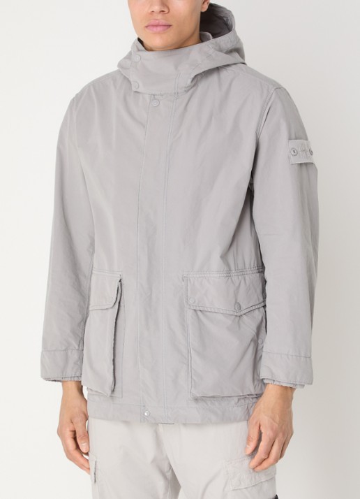 Stone Island S0F33 Jack met capuchon en logo - detail grijs
