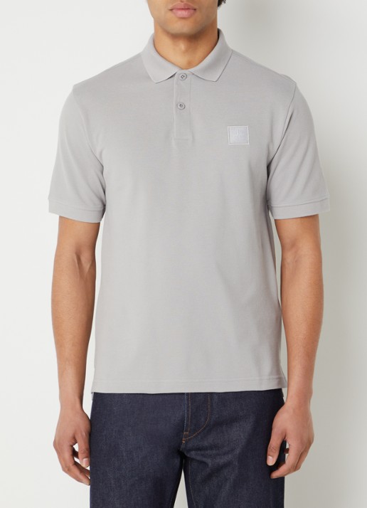 Stone Island S0F39 polo van piqué katoen met logoborduring