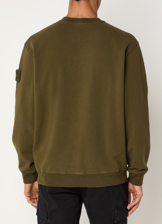 Stone Island S0F53 sweater met logo - achterkant bronsgroen
