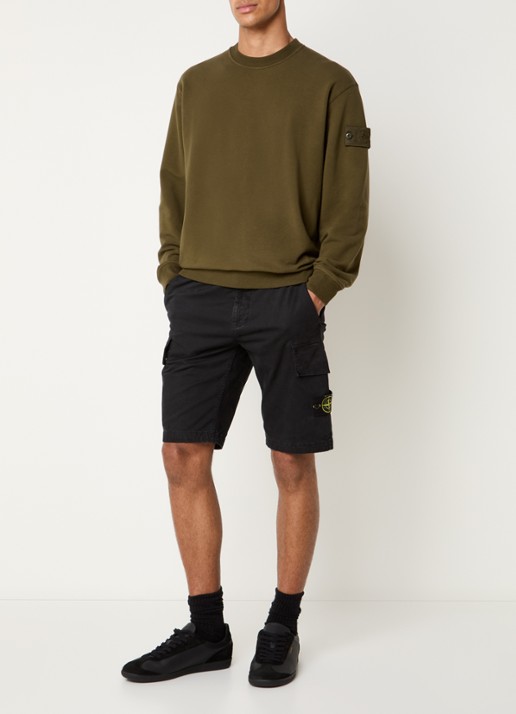 Stone Island S0F53 sweater met logo - voorkant 5 bronsgroen