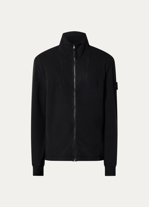 Stone Island S0F53 sweatvest met logo - voorkant 2 zwart