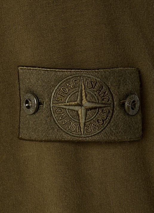 Stone Island S0F53 sweatvest met logo - detail 6 mosgroen