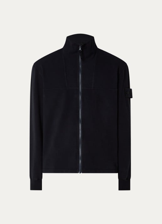 Stone Island S0F53 sweatvest met logo - voorkant 5 donkerblauw