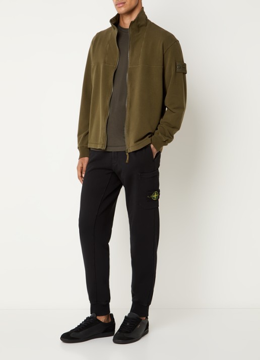 Stone Island S0F53 vest met logo - voorkant 5 mosgroen