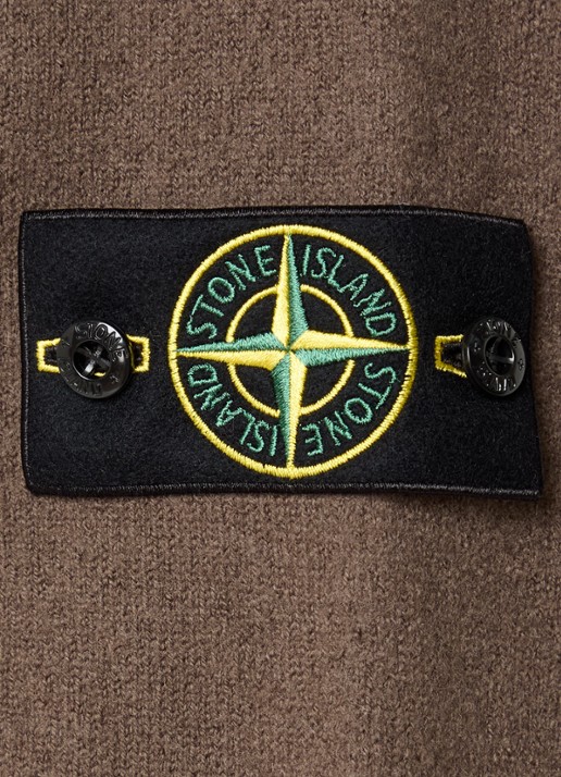 Stone Island S0IN1 fijngebreide trui van wol met logo - detail 2 paars