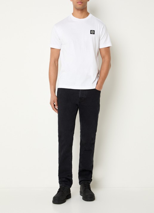 Stone Island S0J11 slim fit jeans met steekzakken - voorkant 6 zwart