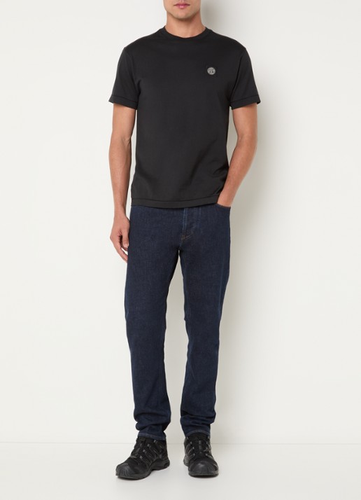 Stone Island S0J12 slim fit jeans met donkere wassing - voorkant 6 blauw