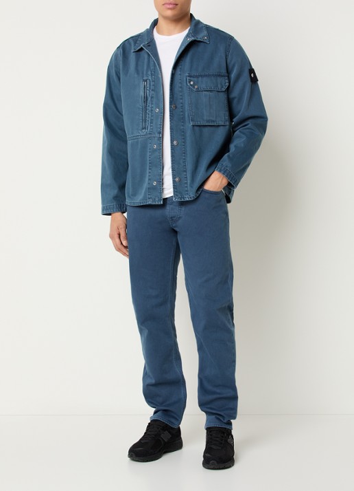Stone Island S0J18 Tapered fit jeans met donkere wassing - voorkant 3 indigo