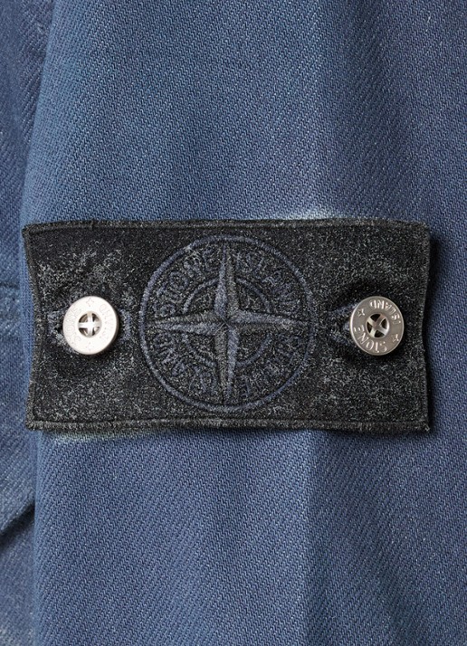 Stone Island S0J31 overshirt van denim met logo - detail 2 blauw