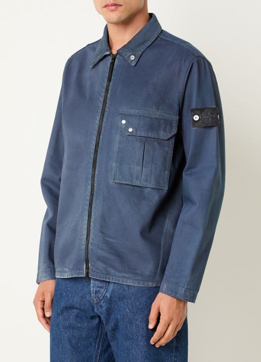 Stone Island S0J31 overshirt van denim met logo
